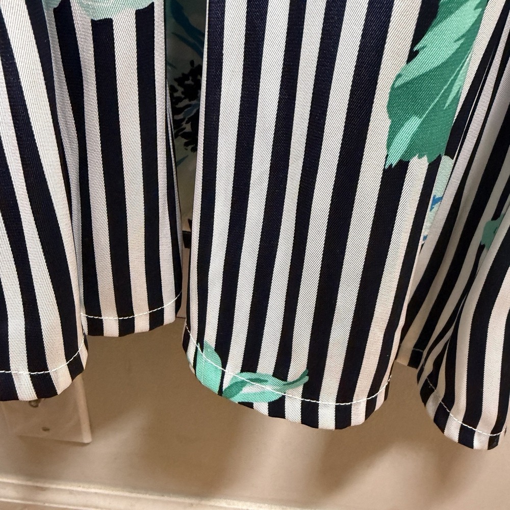 LANE BRYANT NAVY FLORAL STRIPE SZ 20 V-NECK RUCHED WAIST MAXI DRESS Floral - Picture 14 of 16
